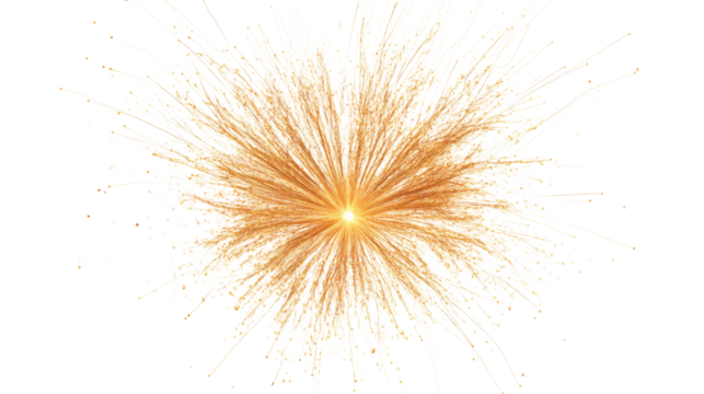 Yellow fireworks transparent background