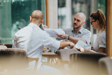 Startup team in business meeting discussing, brainstorming, analyzing and strategizing ideas for project development in a collaborative environment.