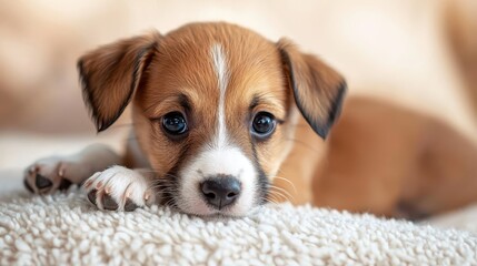 Portrait of an adorable mixed breed puppy