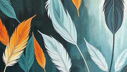 Fototapeta premium Botanical pattern for printing on wall decorations, covers. Artistic brush strokes.