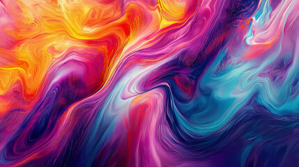 Fototapeta premium Abstract landscape with vibrant colors, swirling patterns, and fluid shapes, capturing the energy of nature