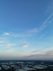 High Angle British Agricultural Farms at Gorgeous Countryside Landscape of Northamptonshire England Great Britain of United Kingdom. Drone's Camera View from High Altitude on October 25th, 2023