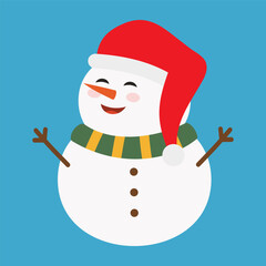 Cheerful Snowmen in Festive Winter Themes. Christmas Decoration Element