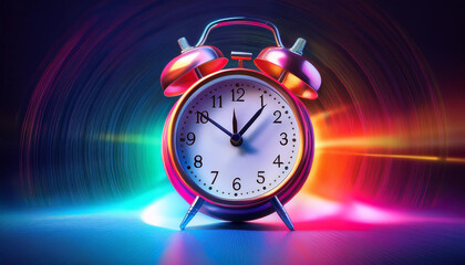 3D Ringing Alarm Clock with Vibrant Colors and Motion Effect