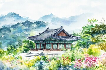 A house with a garden in front of it