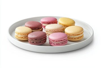 Obraz premium A plate of assorted colored macaroons