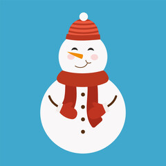 Cute Snowmen with Winter and Holiday Decorations. Christmas and Happy New Year Element