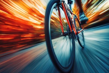 A blurry image of a person riding a bicycle