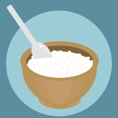 Sweet rice, dessert cooked rice with condensed milk, rice pudding