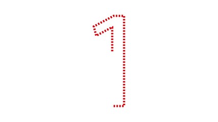 5 second countdown concept on white background. 5 to 1 count number on white background. 5 to 1 dotted number countdown.