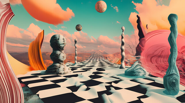 A dreamscape of surreal imagery. Dreamscape Abstract. Illustration