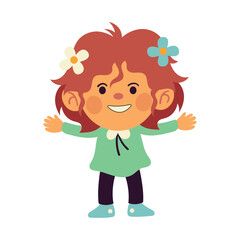 girl wearing spring clothes