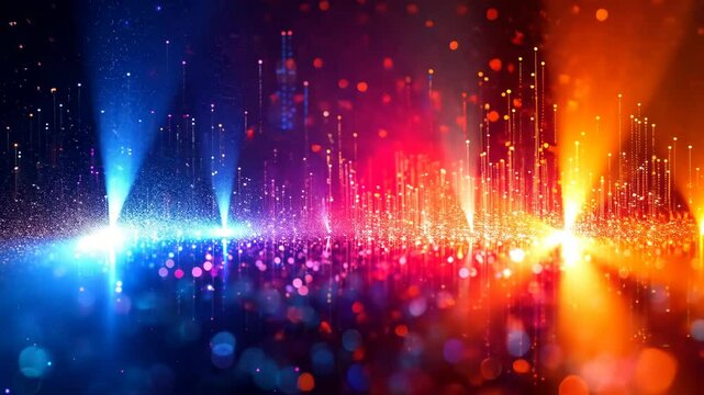 Colorful light display at a music festival in 2023