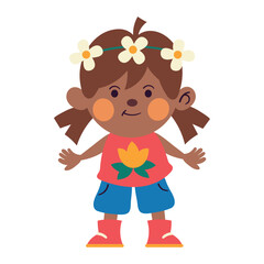 cute girl wearing spring clothes