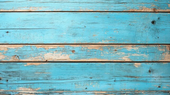 Vintage beach wood background - old blue color wooden plank