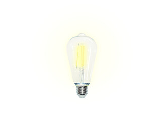 lighted light bulb isolated on transparent background