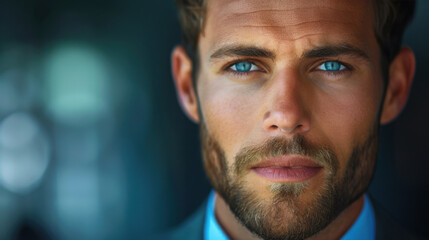 Fototapeta premium Busines man portrait, realistic photo.