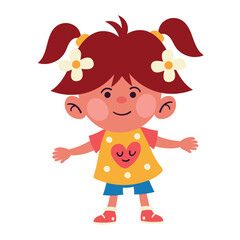 little girl wearing spring clothes