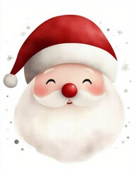 Two cheerful Santa Claus illustrations showcasing different facial features and styles