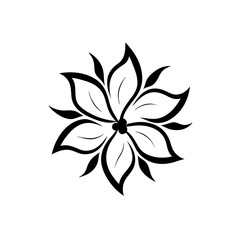 black and white flower