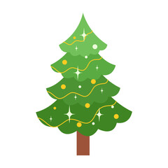 Beautiful Christmas Tree Illustrations with Festive Decorations