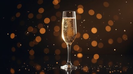 a glass of champagne with line burst effect