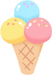 ice cream cone hand drawing