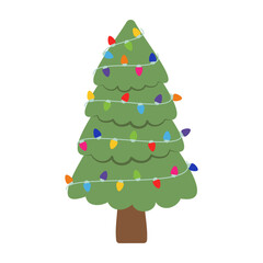 Colorful Christmas Tree Illustrations for Festive Decorations