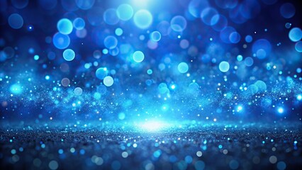 Blue glowing particle abstract bokeh background overlay