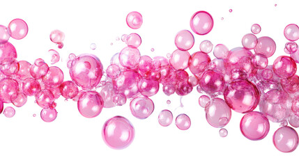 Fototapeta premium Pink liquid bubbles transparent background