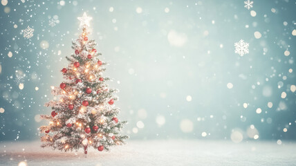 Holiday tree with luminous light waves