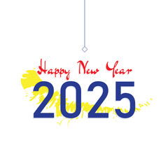 2025 abstract Happy New Year poster, background. Vector