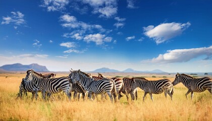 Naklejka premium zebra in the savannah