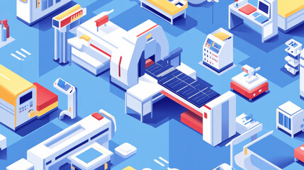 Fototapeta premium Optimizing Manufacturing and Healthcare for Efficiency and Quality.