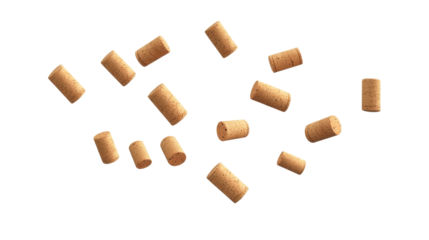 Corks flying transparent background