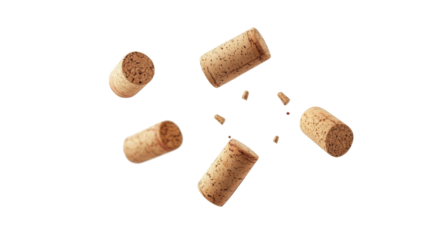 Corks flying transparent background
