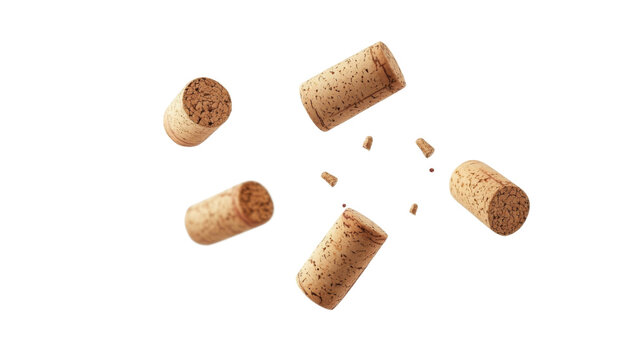 Corks flying transparent background