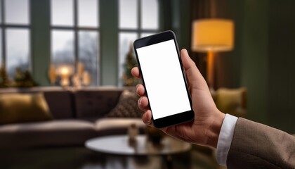 person holding a smartphone, hand of a man using a phone, black screen of a mobile phone