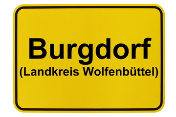 Illustration eines Ortsschildes der Gemeinde Burgdorf in Niedersachsen