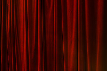 Red curtain in theatre background