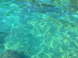 Pure turquoise sea water surface