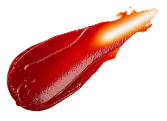 Wet stain of red tomato ketchup isolated