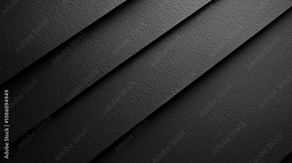 Poster abstract pattern of overlapping black textured surfaces creating a sleek and modern aesthetic.