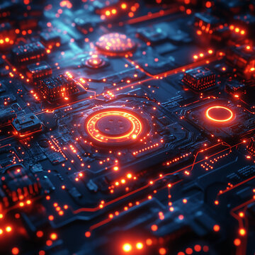 chip, leiterbahn, motherboard, datenstrom, data, edv, internet, www, cyber, licht, technik, weihnachten, design, gestirn, computer, all, nacht, wissenschaft, dekor, bewegung, rot, licht, energie, digi