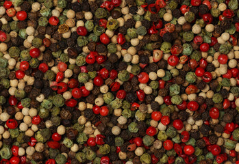Background of mixed peppercorns