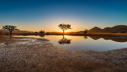 sunset over the river