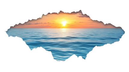 Sunset at the beach transparent background