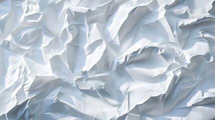 Obraz premium Close-up view of crumpled white paper, showcasing texture and light reflections.