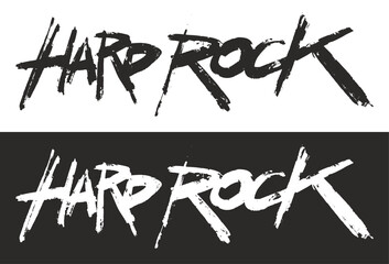 Hard rock logo design on contrasting backgrounds