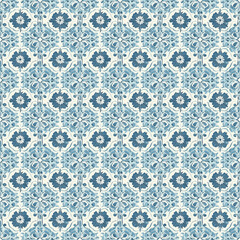 Seamless vintage pattern. Hand drawn seamless abstract pattern from tiles